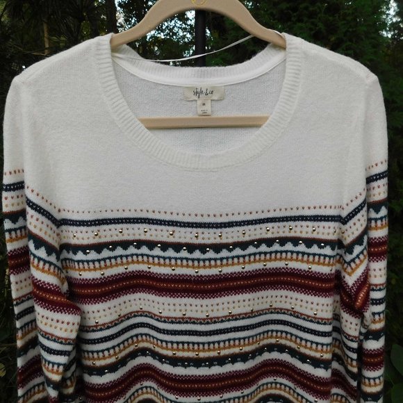 Style & Co Plus Soft & Stretchy Lightweight Fair Isle Sweater NWT - Picture 2 of 4